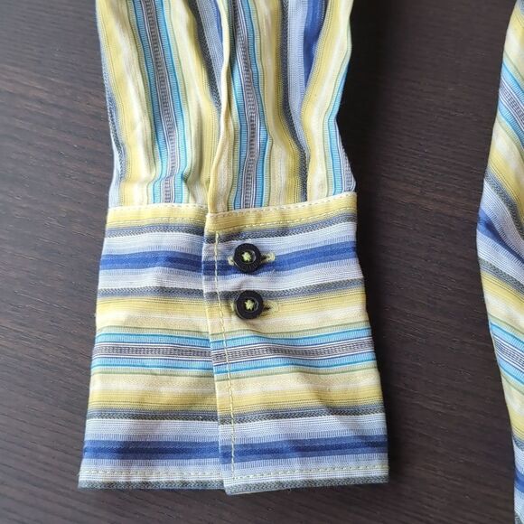 Tommy Hilfiger Nwot Vibrant Diagonally Striped Fitted Button-Up Shirt Size S - Picture 5 of 12